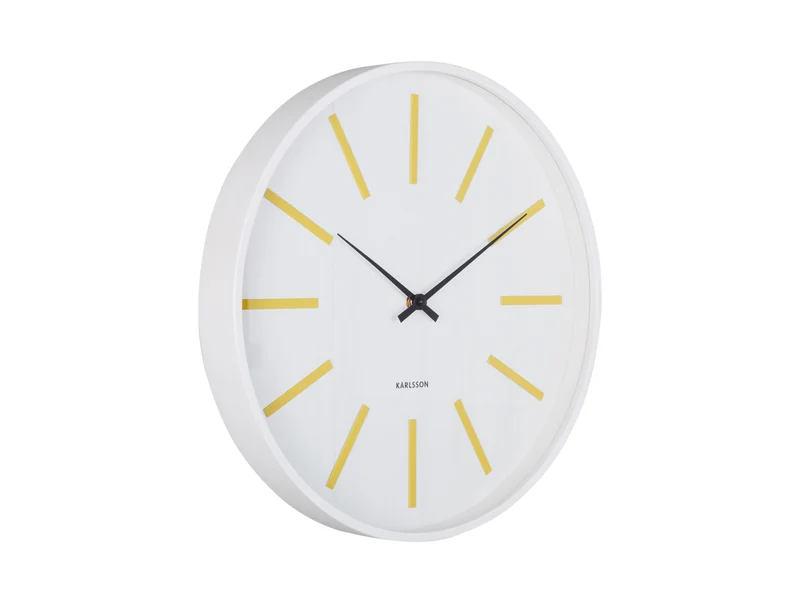 Karlsson Arruga Retro KA6144YE Wanduhr Zitronengelb • Sweep-Uhrwerk • Retro-Design