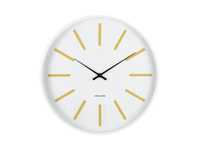 Karlsson Arruga Retro KA6144YE Wanduhr Zitronengelb • Sweep-Uhrwerk • Retro-Design