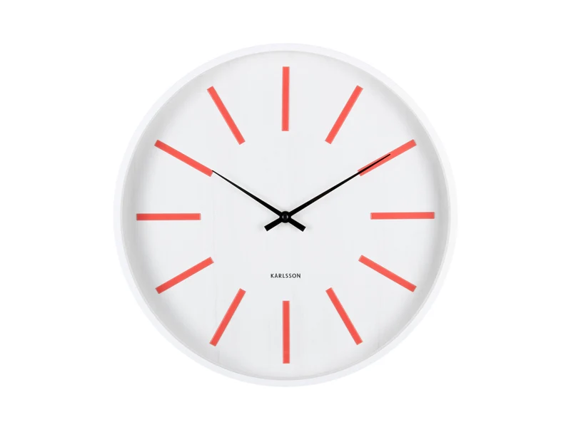 Karlsson Arruga Retro KA6144RD Wanduhr Scharlachrot • Geräuschloses Sweep-Uhrwerk • Retro-Design