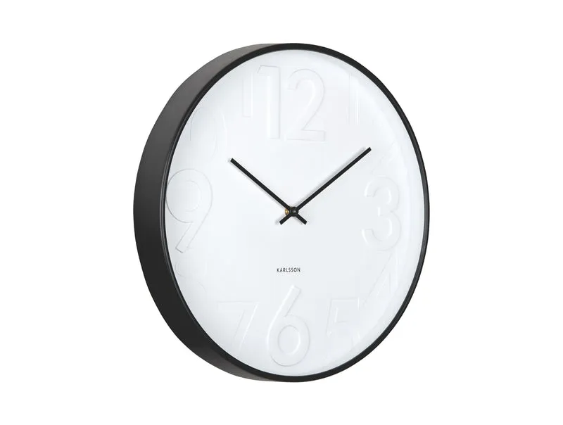Karlsson Ayuno KA6063BK Wanduhr Schwarz • Sweep-Uhrwerk • Minimalistisches Design