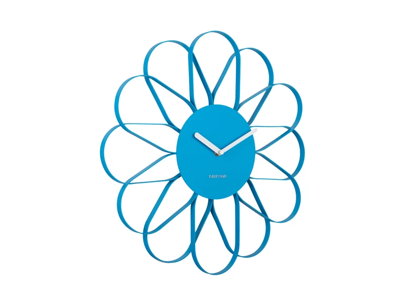 Karlsson Arkis KA5975BB Wanduhr Hellblau • Blumenförmiges Eisendesign • Geräuschloses Sweep-Uhrwerk