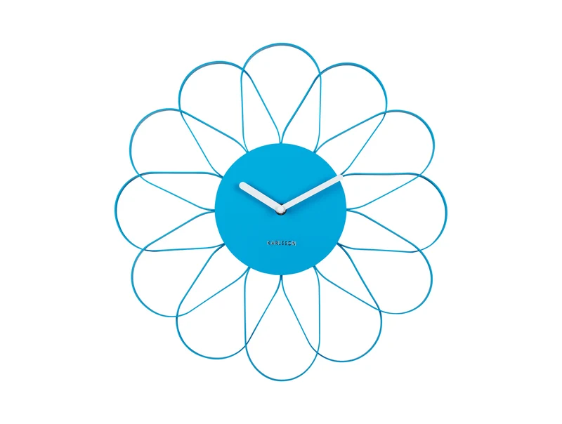 Karlsson Arkis KA5975BB Wanduhr Hellblau • Blumenförmiges Eisendesign • Geräuschloses Sweep-Uhrwerk