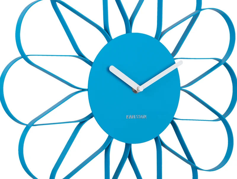 Karlsson Arkis KA5975BB Wanduhr Hellblau • Blumenförmiges Eisendesign • Geräuschloses Sweep-Uhrwerk