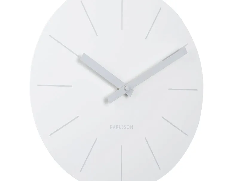 Karlsson Arlo KA5967WH Wanduhr Weiß • Holzpendel • Skandinavisches Design