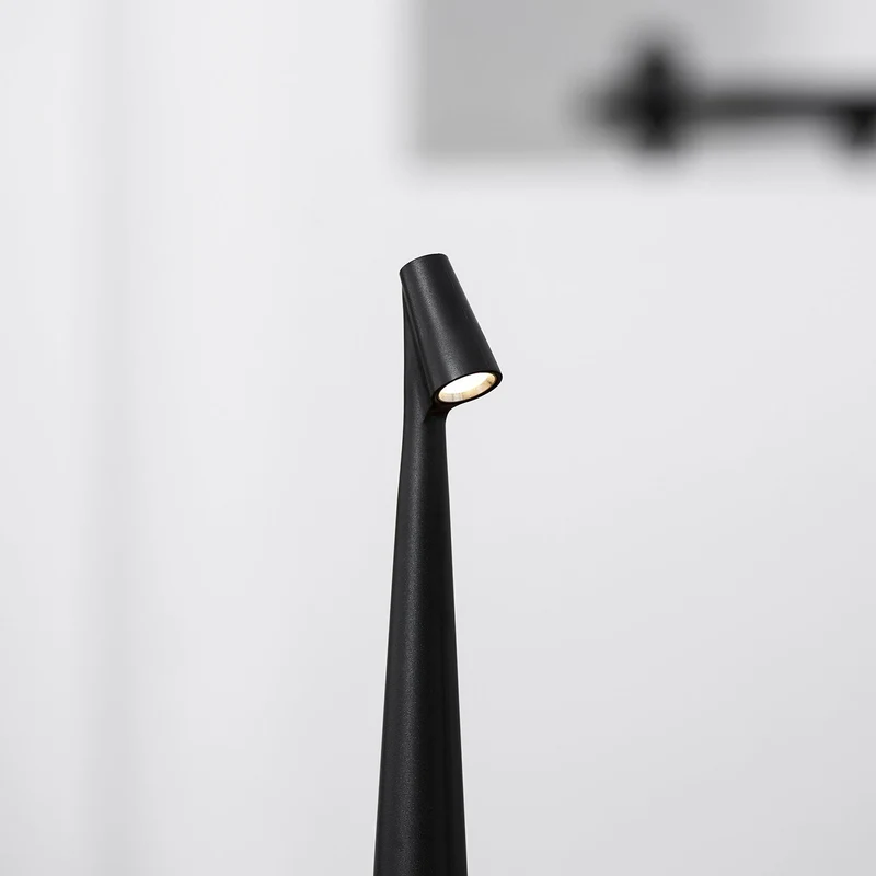 Oplaadbare Tafellamp Aluminium Dimbaar LED Touch Bedlamp Draadloos Design Kegelvormige Lampenkap Modern 45cm Acculamp | Sansoti