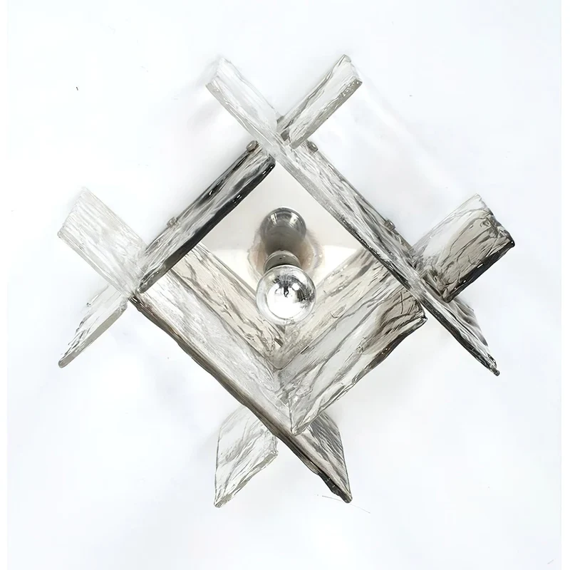 Moderne Plafondlamp met IJseffect Glas – Dimbaar E26/E27 – Ø30cm | Sansoti