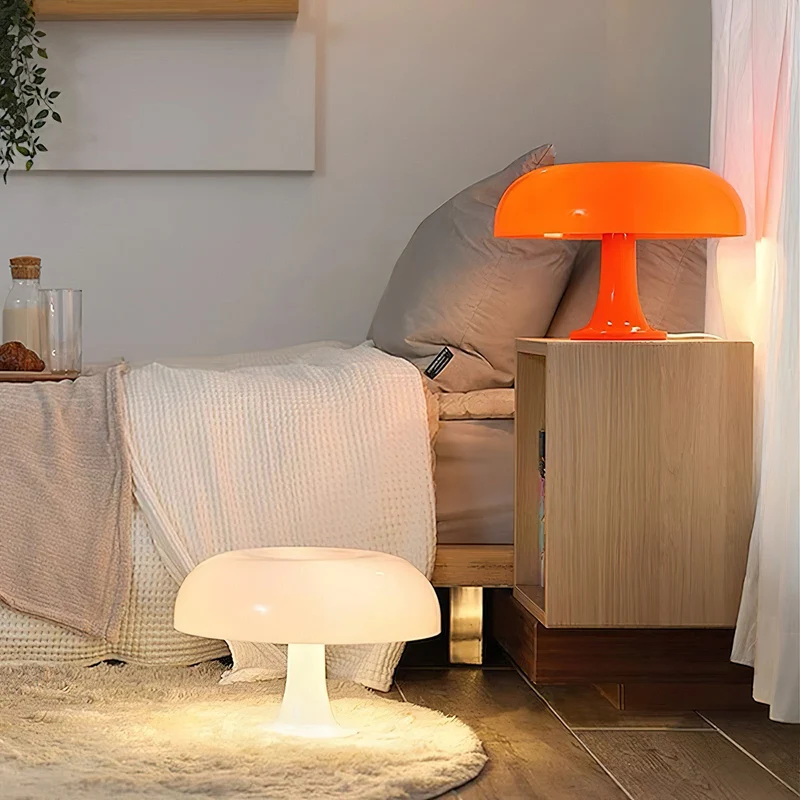 Paddenstoelvormige Tafellamp met 4 Lichtbronnen en Gedimde Retro Sfeer | Sansoti