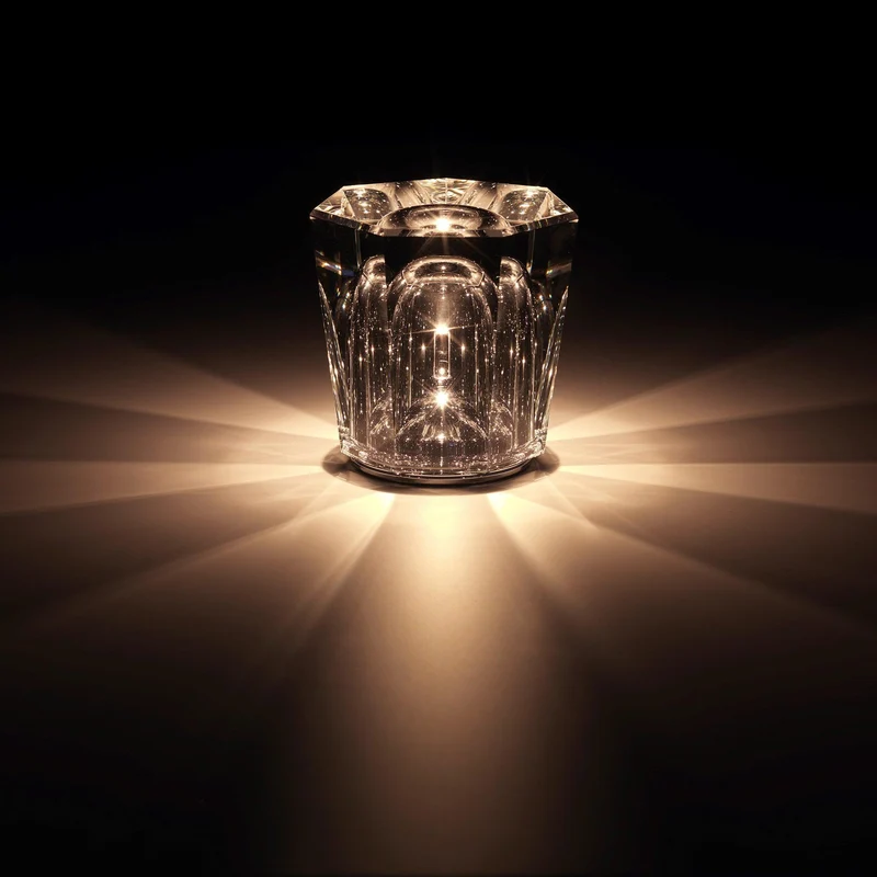 Diamant Kristal Tafellamp met Ingebouwde Accu – Draadloos & Dimbaar – Ø 8,2 cm × H 9 cm | Sansoti