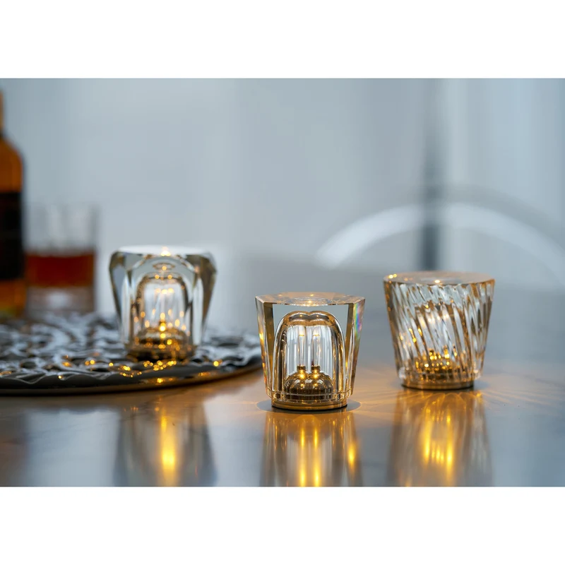 Diamant Kristal Tafellamp met Ingebouwde Accu – Draadloos & Dimbaar – Ø 8,2 cm × H 9 cm | Sansoti