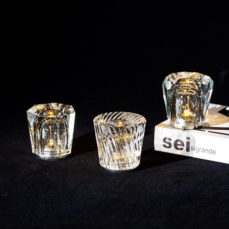 Diamant Kristal Tafellamp met Ingebouwde Accu – Draadloos & Dimbaar – Ø 8,2 cm × H 9 cm | Sansoti