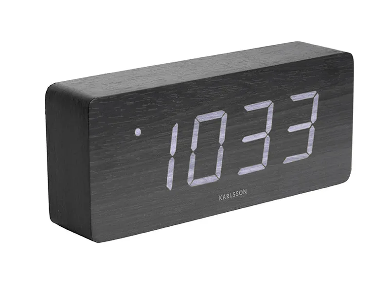 Karlsson Tube KA5654BK Wecker Schwarz • LED-Display mit Datum & Temperatur • Netzbetrieb per USB