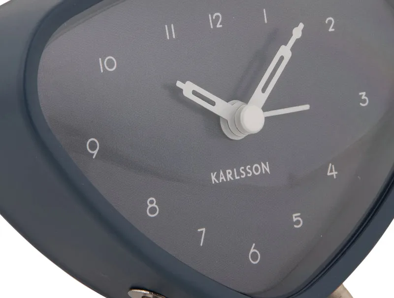 Karlsson Triangle KA5946DG Wecker Dunkelgrau • Dreieckiges Eisengehäuse • Modernes Design