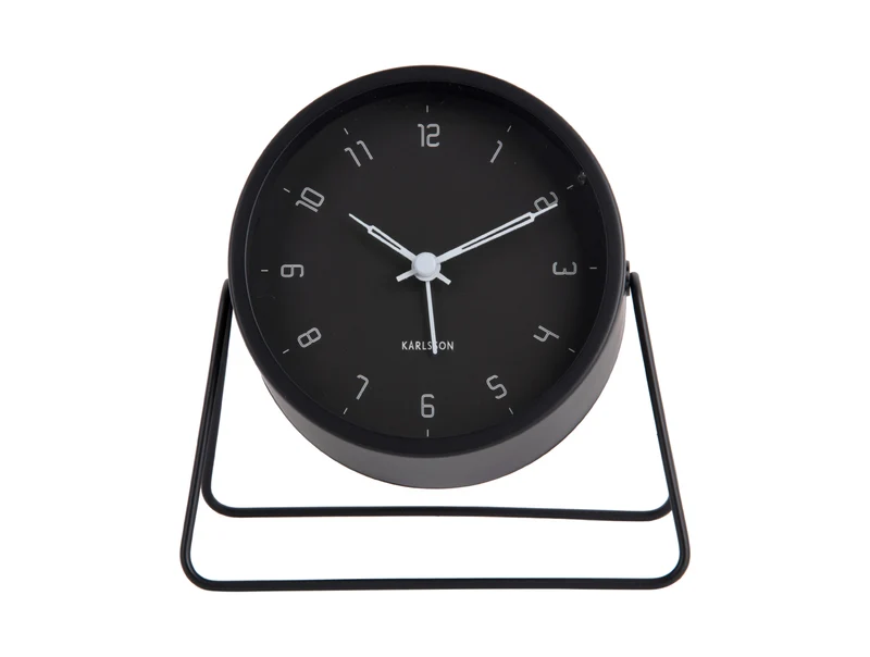 Karlsson Stark KA5952BK Wecker Schwarz • Geräuschloses Sweep-Uhrwerk • Lichtfunktion