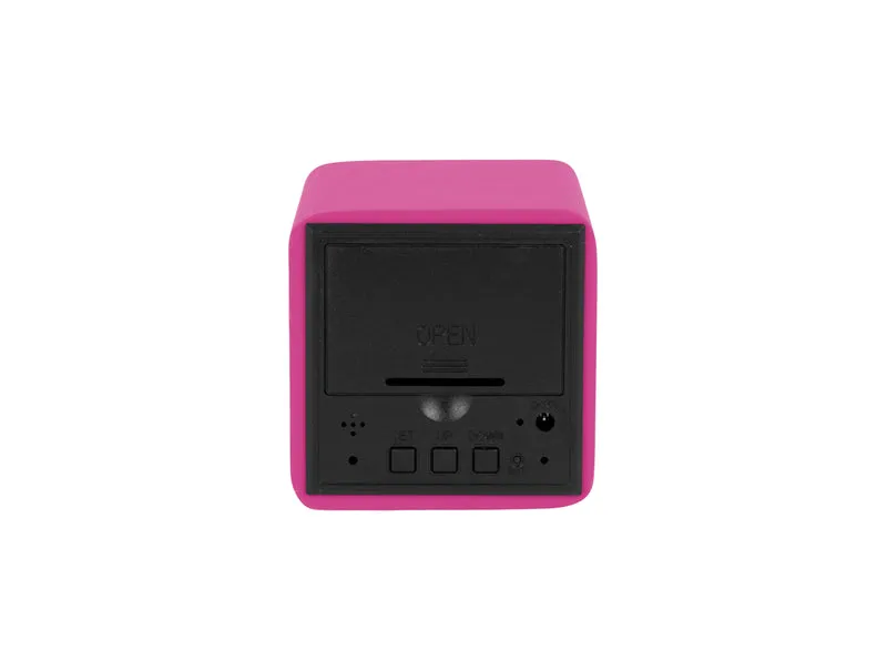 Karlsson Spry Square KA5982BP Wecker Leuchtendes Rosa • LED-Display mit Temperatur • USB-Netzbetrieb
