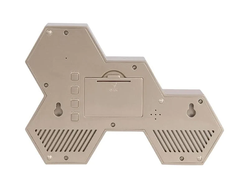 Karlsson Six In The Mix KA5805GD Wecker Antikgold • Netzbetrieb mit USB • Datum, Wochentag & Temperatur