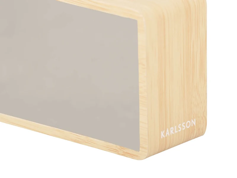 Karlsson Silver Mirror LED KA5879WD Wecker Naturholz • Netzbetrieb via USB • LED-Display mit Dimmer