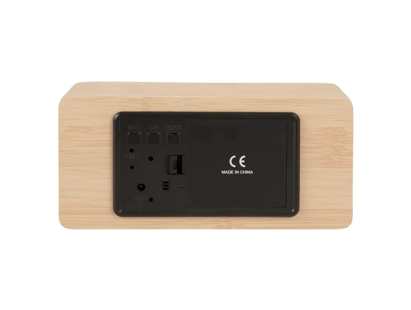 Karlsson Silver Mirror LED KA5879WD Wecker Naturholz • Netzbetrieb via USB • LED-Display mit Dimmer