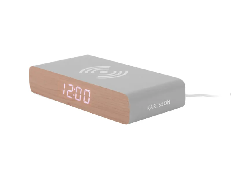 Karlsson Retro Flat LED KA6039GY Wecker Mausgrau • LED-Digitalanzeige • USB-Ladefunktion