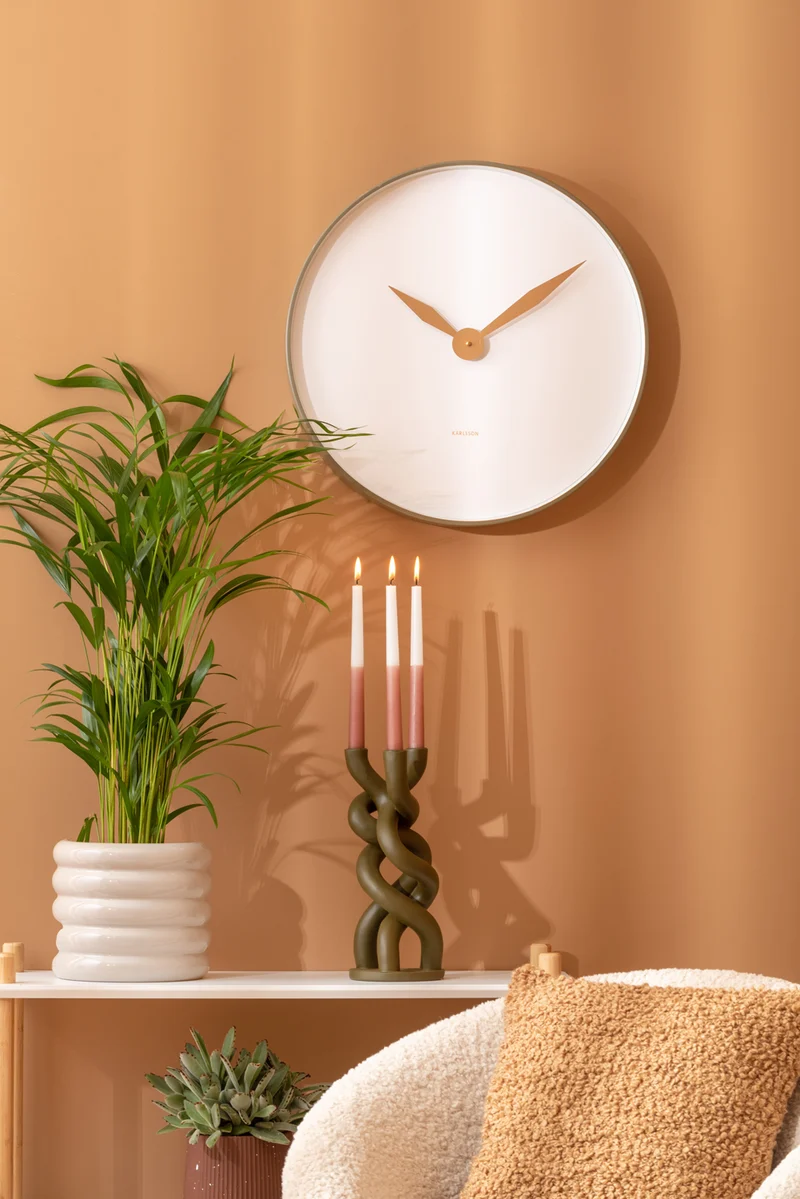 Karlsson Albatross KA5910GR Wanduhr Moosgrün • Sweep-Uhrwerk • Minimalistisches Design