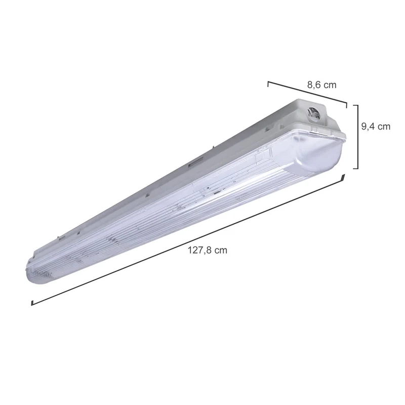 PRACHT LUNA-N T8 Feuchtraumleuchte 1x36W EVG IP66 50 Stk.