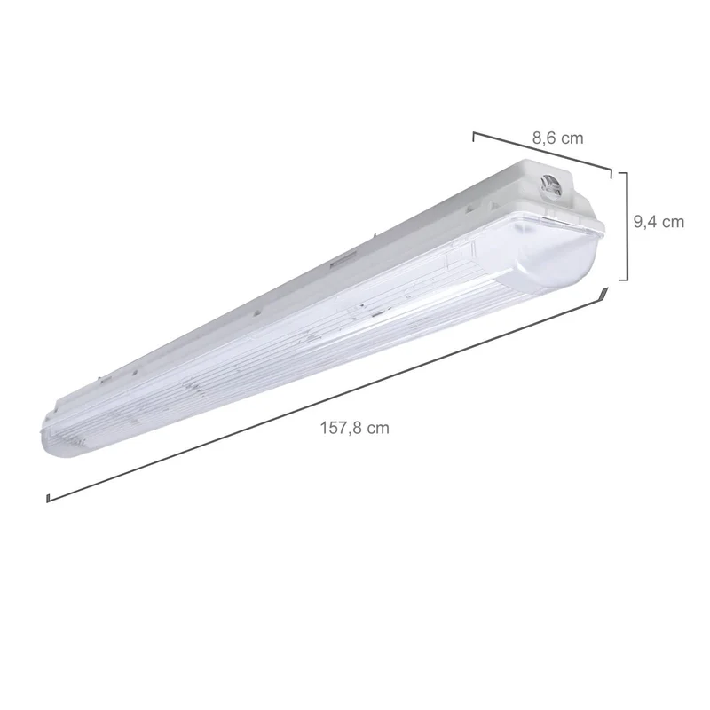 PRACHT LUNA-N T8 Feuchtraumleuchte 1x58W EVG IP66 20 Stk.