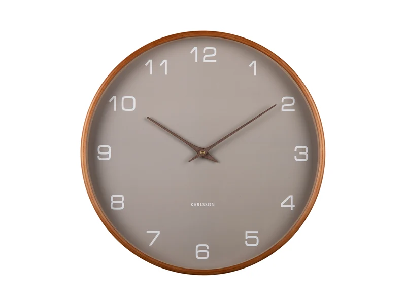 Karlsson Acento KA5993GY Wanduhr Hellgrau • Geräuschloses Sweep-Uhrwerk • Mid-Century Design
