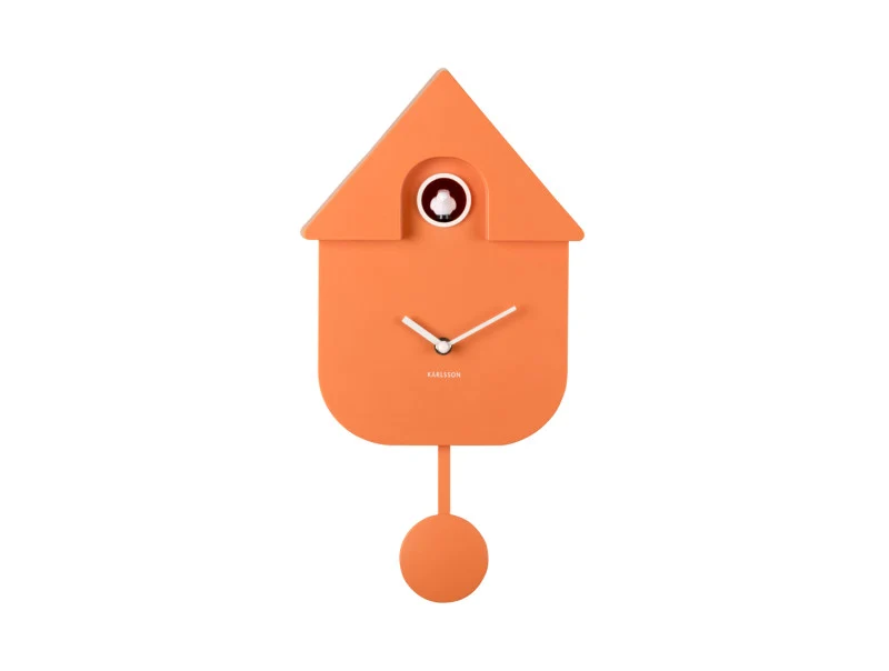 Karlsson Modern Cuckoo Wanduhr KA5768 Light Wood • Schrittbewegung • ABS-Gehäuse