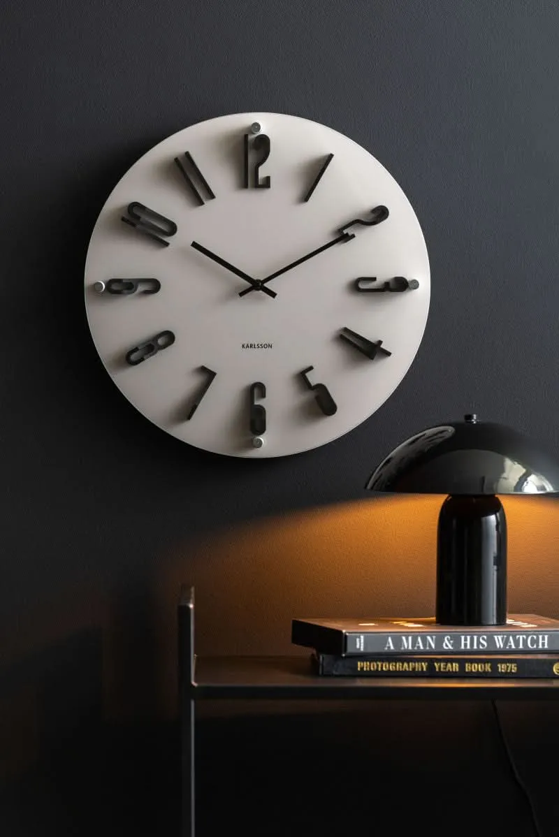 Wanduhr, Modernes Design in Warm Grau - Karlsson Modell: KA6090WG