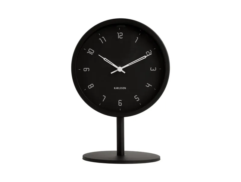 Karlsson Stark KA5951BK Tischuhr Schwarz • Geräuschloses Sweep-Uhrwerk • Design von Boxtel & Buijs