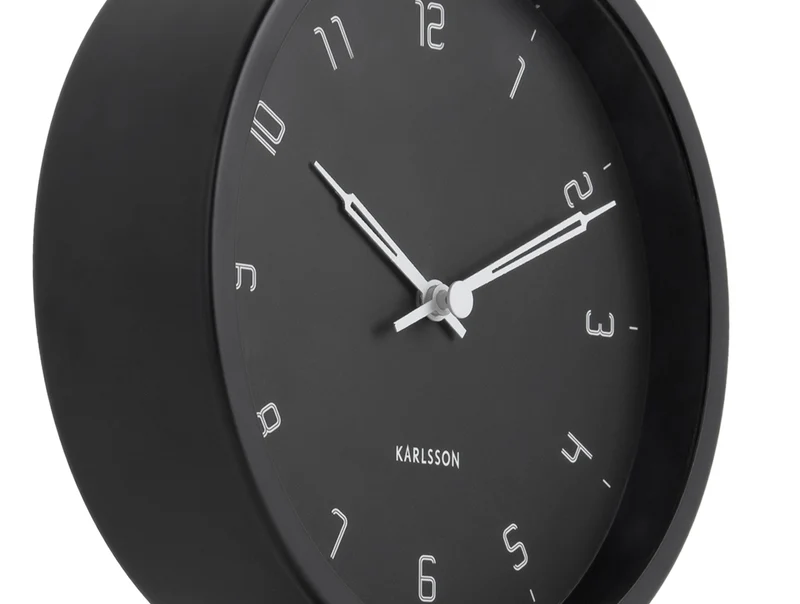 Karlsson Stark KA5951BK Tischuhr Schwarz • Geräuschloses Sweep-Uhrwerk • Design von Boxtel & Buijs