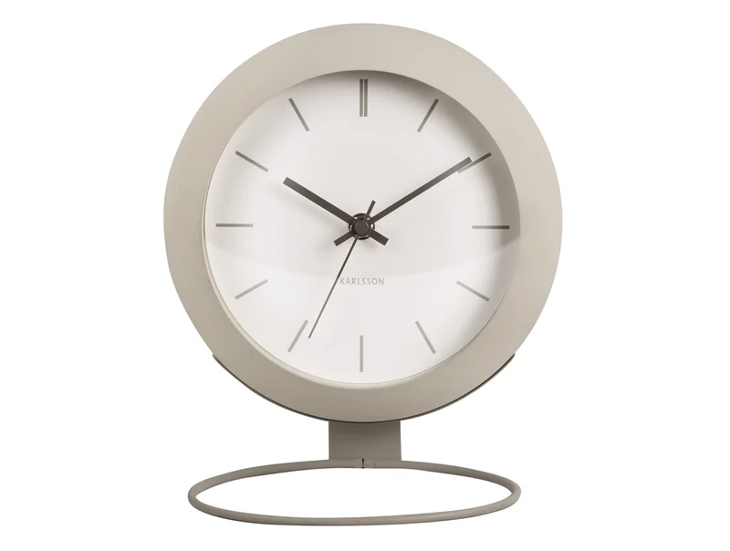 Karlsson Nirvana Globe KA5858WG Tischuhr Warmgrau • Geräuschloses Sweep-Uhrwerk • Kugelförmiges Eisengehäuse