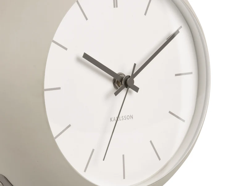 Karlsson Nirvana Globe KA5858WG Tischuhr Warmgrau • Geräuschloses Sweep-Uhrwerk • Kugelförmiges Eisengehäuse
