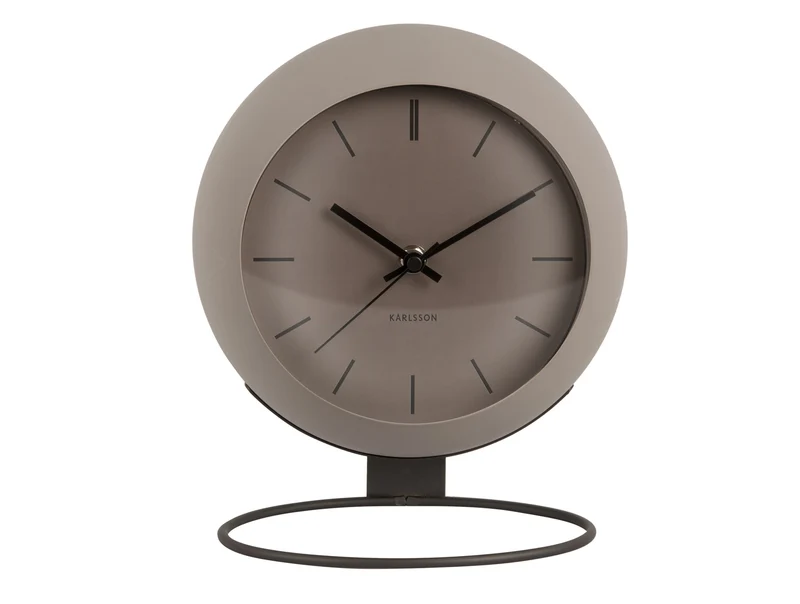 Karlsson Nirvana Globe KA5858GY Tischuhr Dunkelgrau • Lautloses Sweep-Uhrwerk • Industrielles Globus-Design