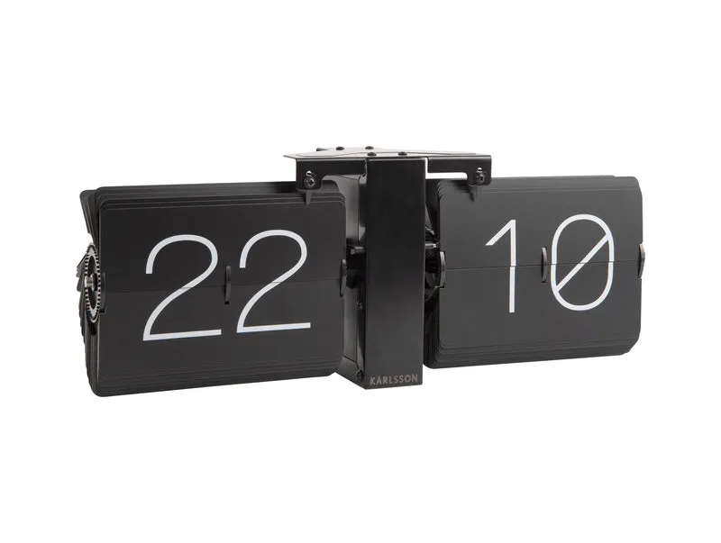 Karlsson Flip Clock No Case KA5602BK Tischuhr Schwarz • Klappziffern-Retrodesign • Tisch- und Wandnutzung