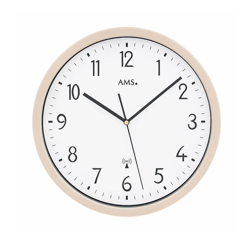 AMS Funk F5576LG Wanduhr • Präzises Funkwerk • Mineralglas