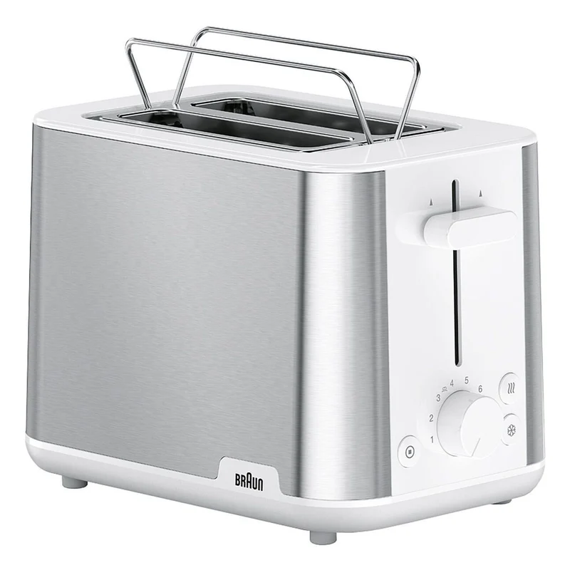 Braun PurShine HT 1510 WH 2 Scheiben Toaster 900 W Edelstahl, Weiß