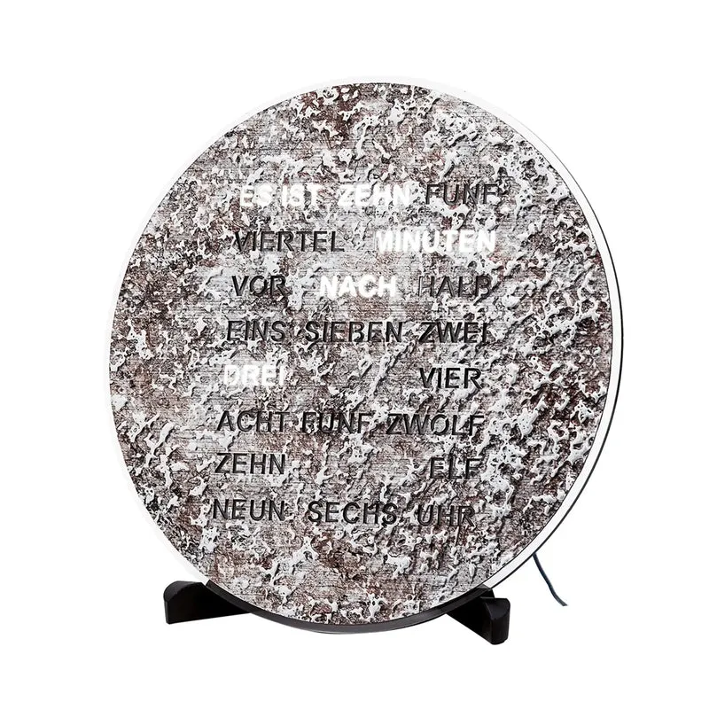 AMS Design T1289 LED-Wortuhr • Zeit in Worten • Metallic