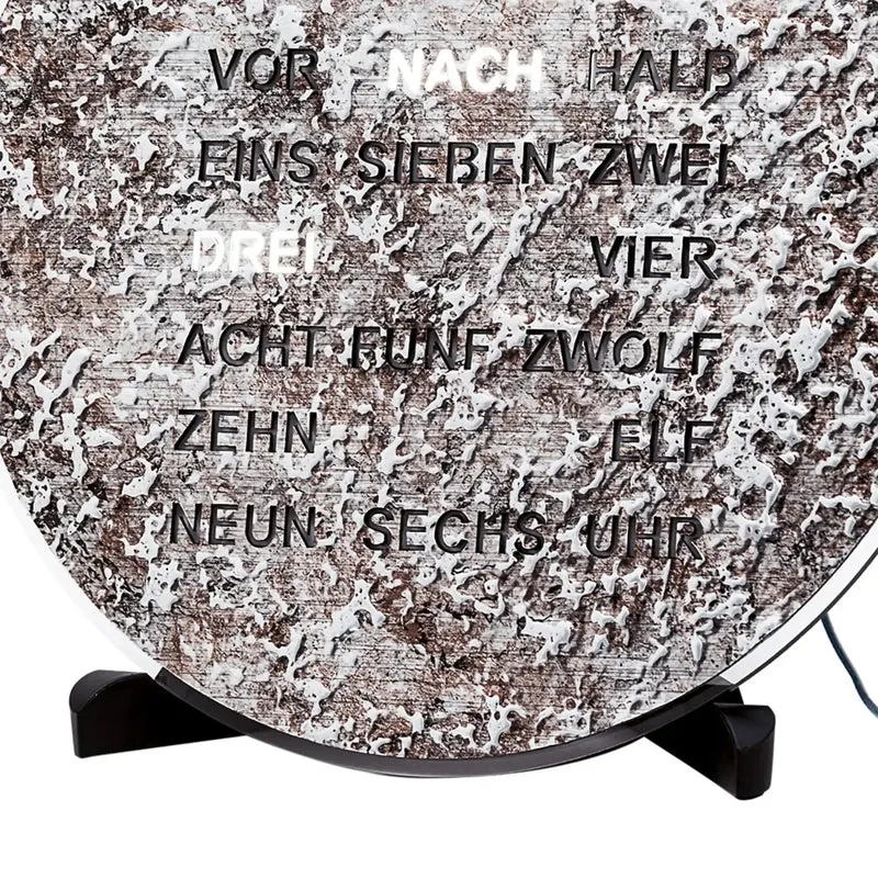 AMS Design T1289 LED-Wortuhr • Zeit in Worten • Metallic