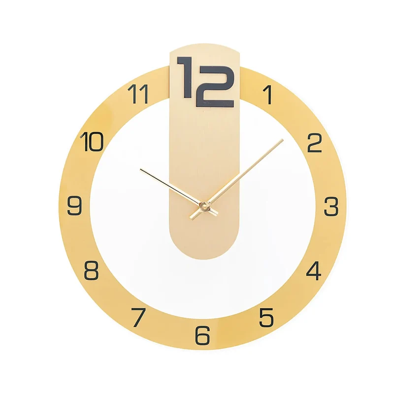 AMS Design W9713 Wanduhr • Messing & Mineralglas • 3D-Zifferblatt