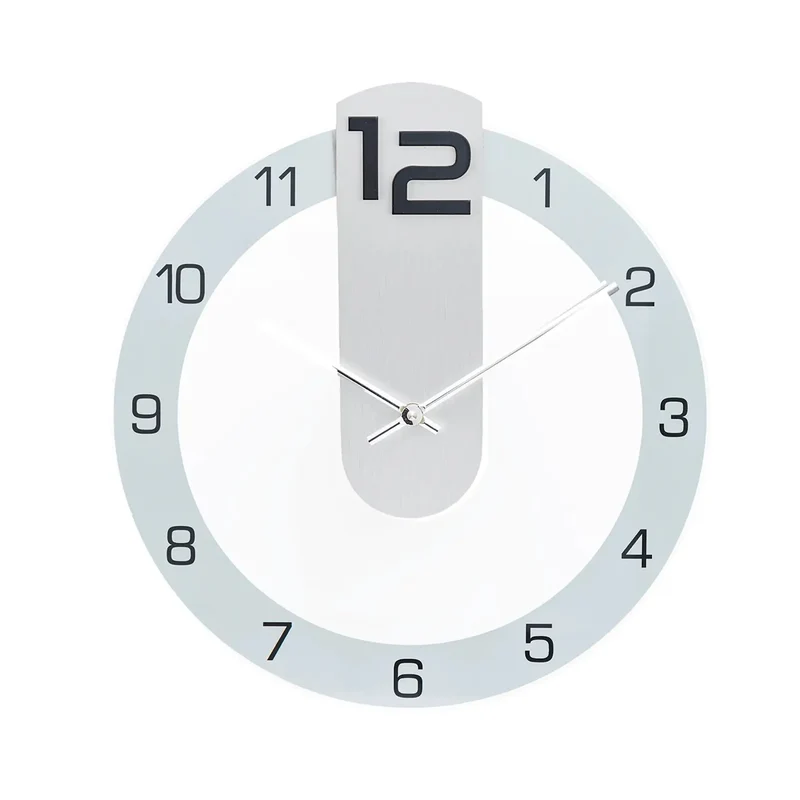 AMS Design W9712 Wanduhr • Aluminium & Mineralglas • Präzises Quarzwerk