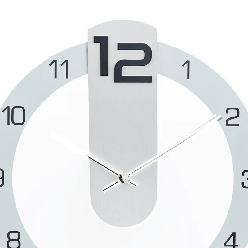 AMS Design W9712 Wanduhr • Aluminium & Mineralglas • Präzises Quarzwerk