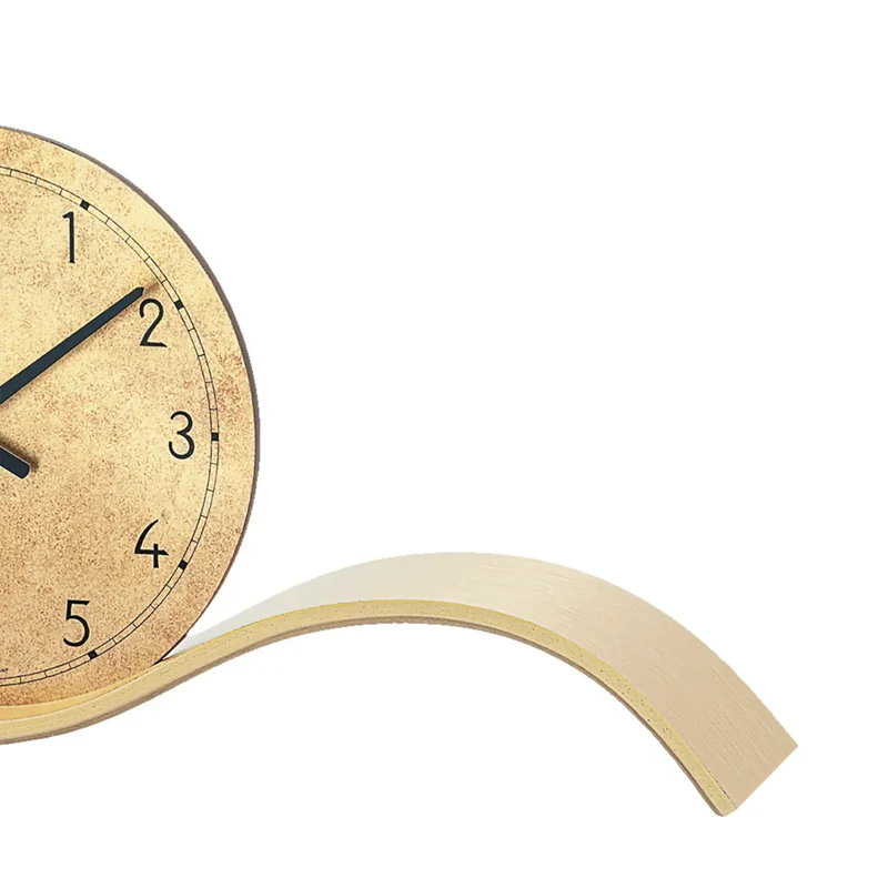 AMS Design T1313 Tischuhr • Schwarzwälder Uhrentradition • Massivholz in Messing-Optik