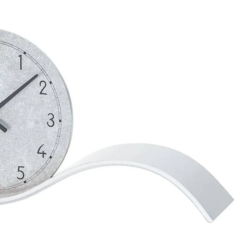 AMS Design T1318 Tischuhr • Geschwungenes Holzgehäuse mit Silber • Präzises Quarzwerk
