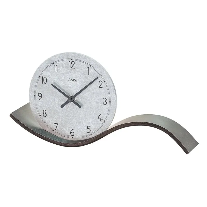 AMS Design T1316 Tischuhr • Metall Anthrazit • Geräuschlos