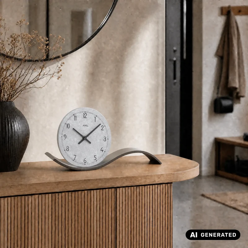 AMS Design T1316 Tischuhr • Metall Anthrazit • Geräuschlos