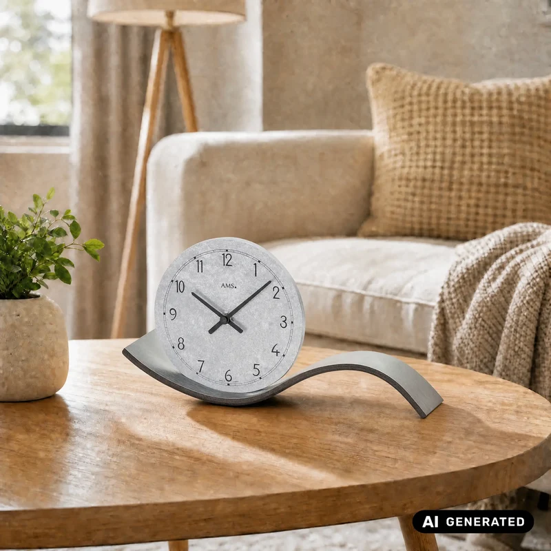 AMS Design T1316 Tischuhr • Metall Anthrazit • Geräuschlos