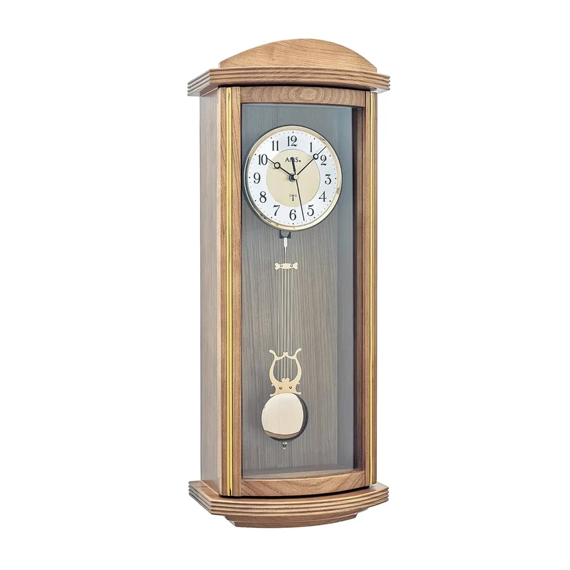 AMS Funk F5015/4 Wanduhr • Eichelackiert Holzgehäuse • Pendel mit Westminster-Schlagwerk
