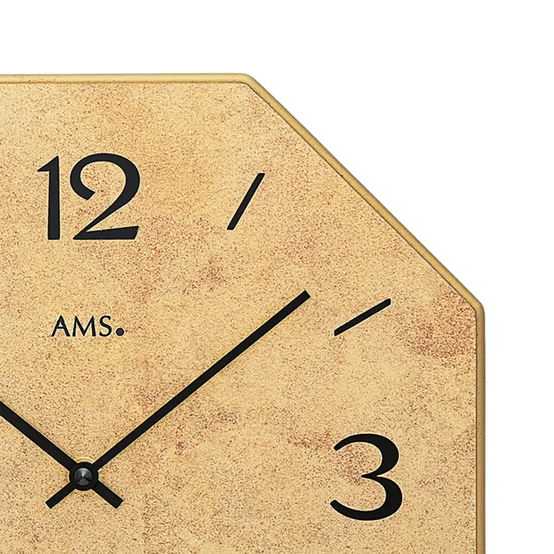 AMS Quarz W9715 Wanduhr • Holzgehäuse • Bedrucktes Zifferblatt
