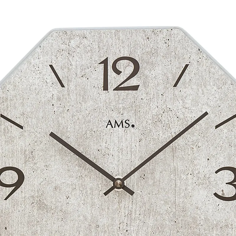 AMS Quarz W9716 Wanduhr • Holzgehäuse • Bedrucktes Zifferblatt