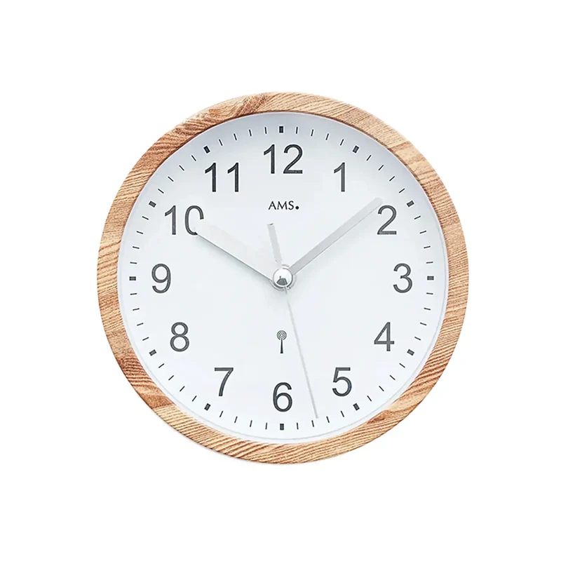 AMS Funk F5927H Wanduhr • Wassergeschützt • Holzoptik